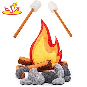 17 Pcs Pretend Role Play Camping Set Soft Plush Felt Campfire Toy For Kids W10D699